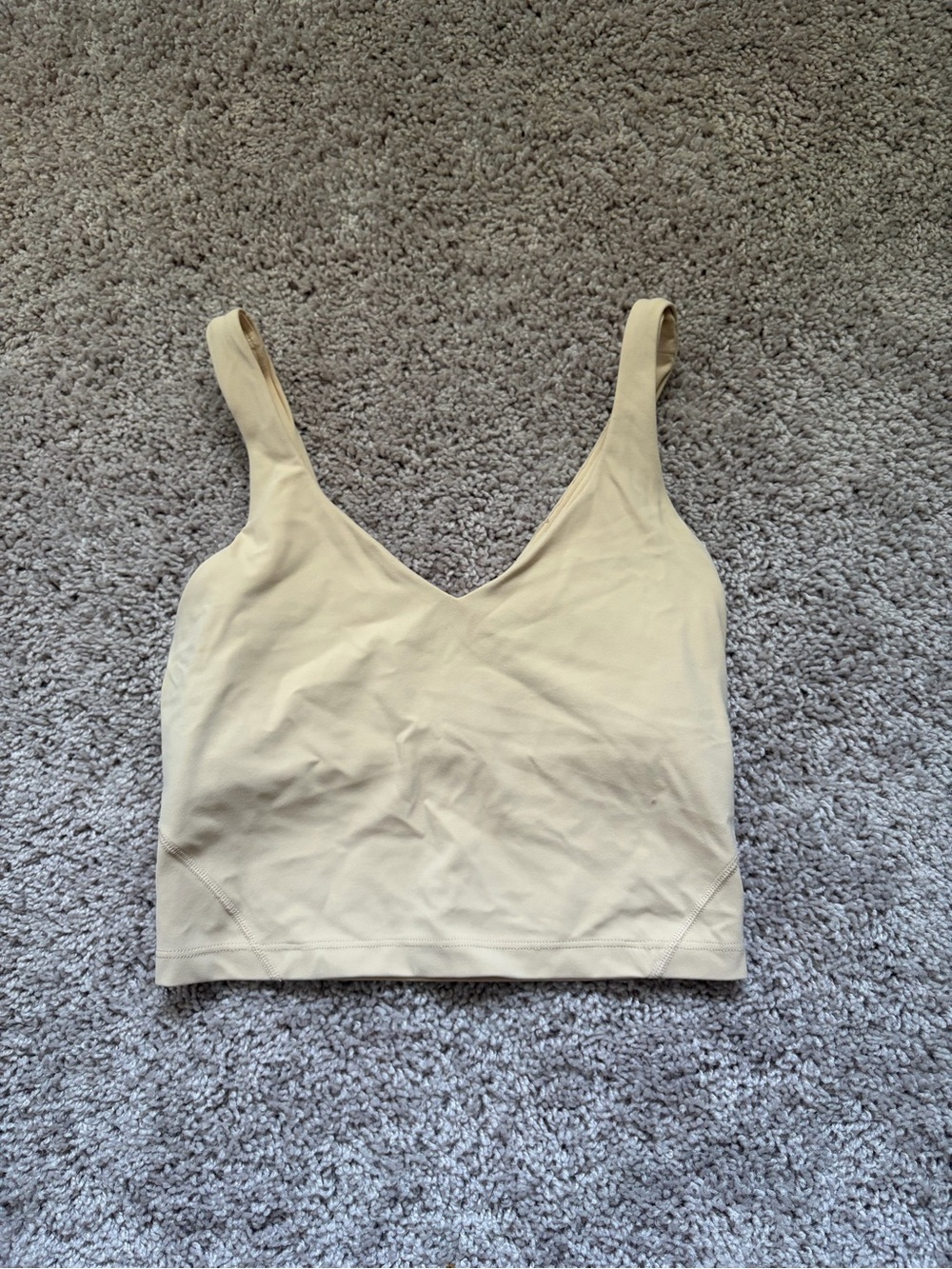 lululemon athletica Light Beige V-Neck Crop Tank
